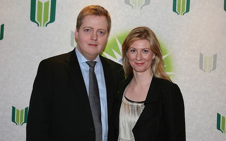 Anna Sigurlaug Pálsdóttir z Sigmundurem Davíðem Gunnlaugsson - premierem Islandii