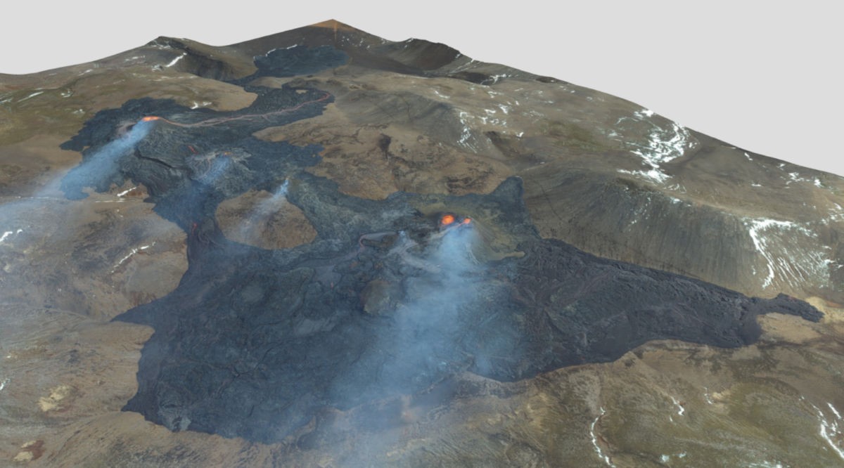 Interactive 3D models of the lava flow