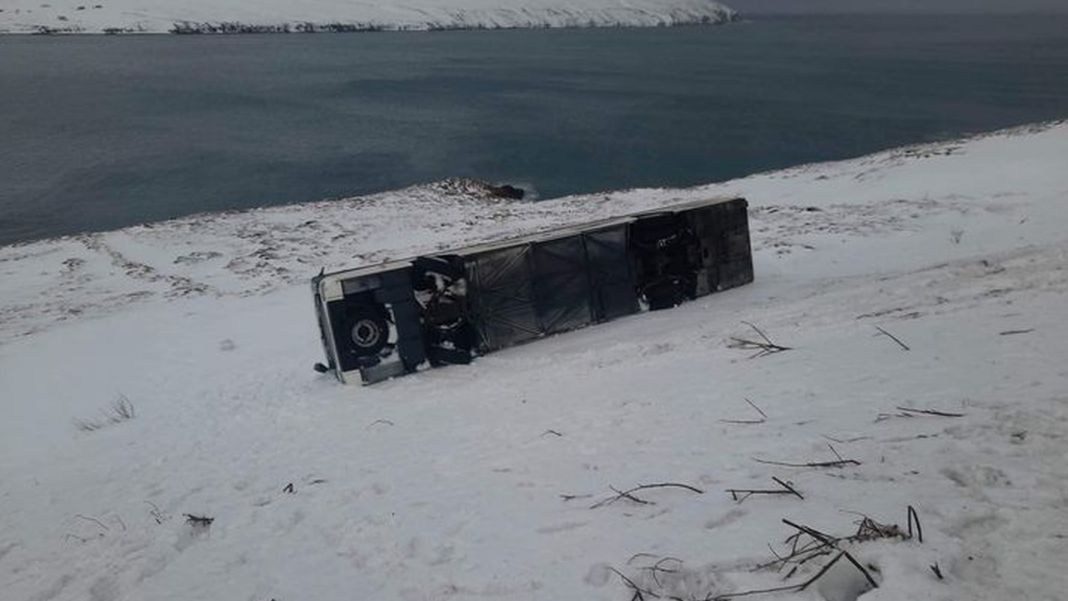 Bus accident at Ólafsfjarðarvegur