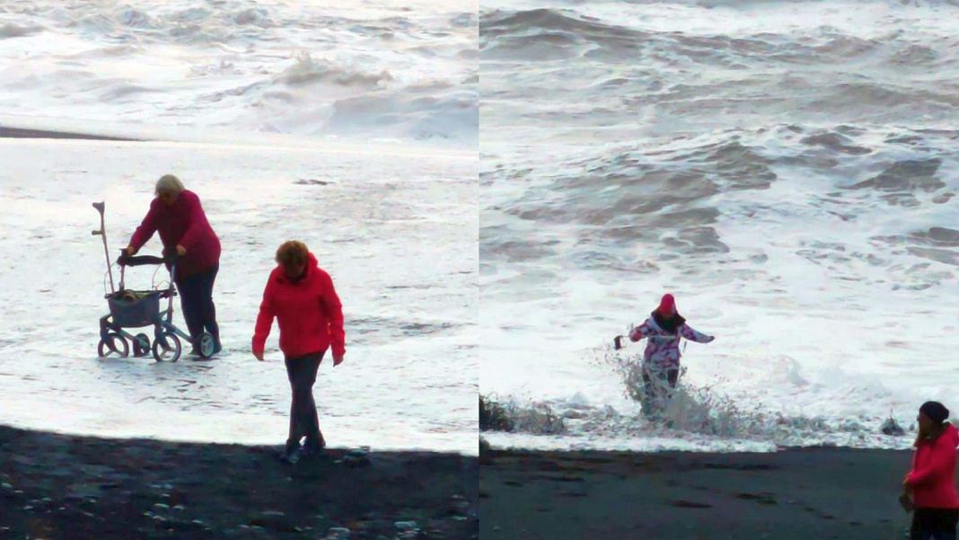 With a walk-on walker to Reynisfjara.  “The warning system just doesn’t work”